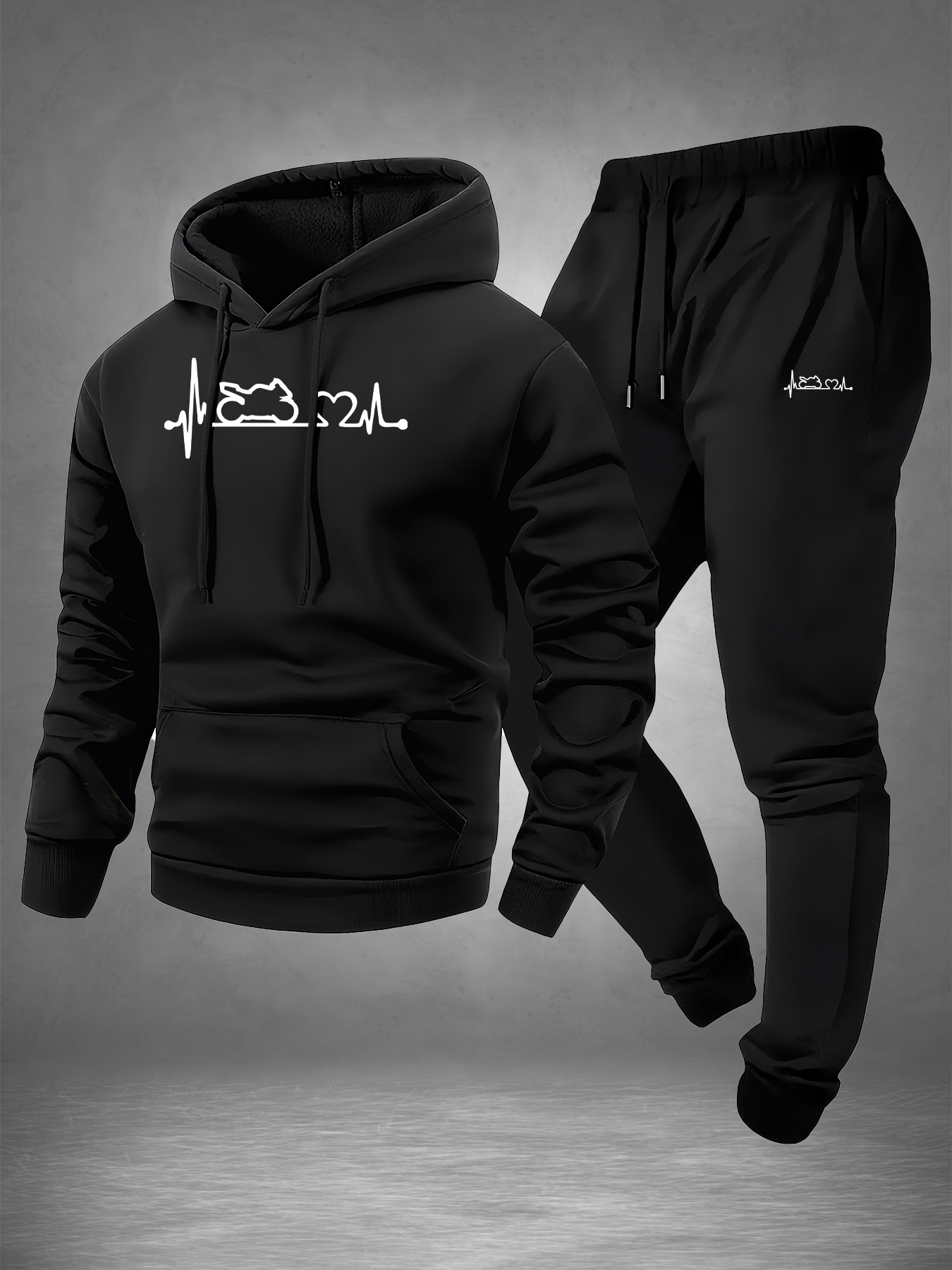 Winter Clothing Gear - Erkekler 2 Parçalı Motosiklet Kalp Atışı