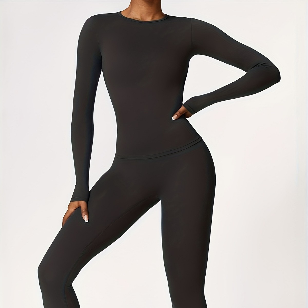 Winter Clothing For - Dar kesim yoga kıyafeti ince uzun