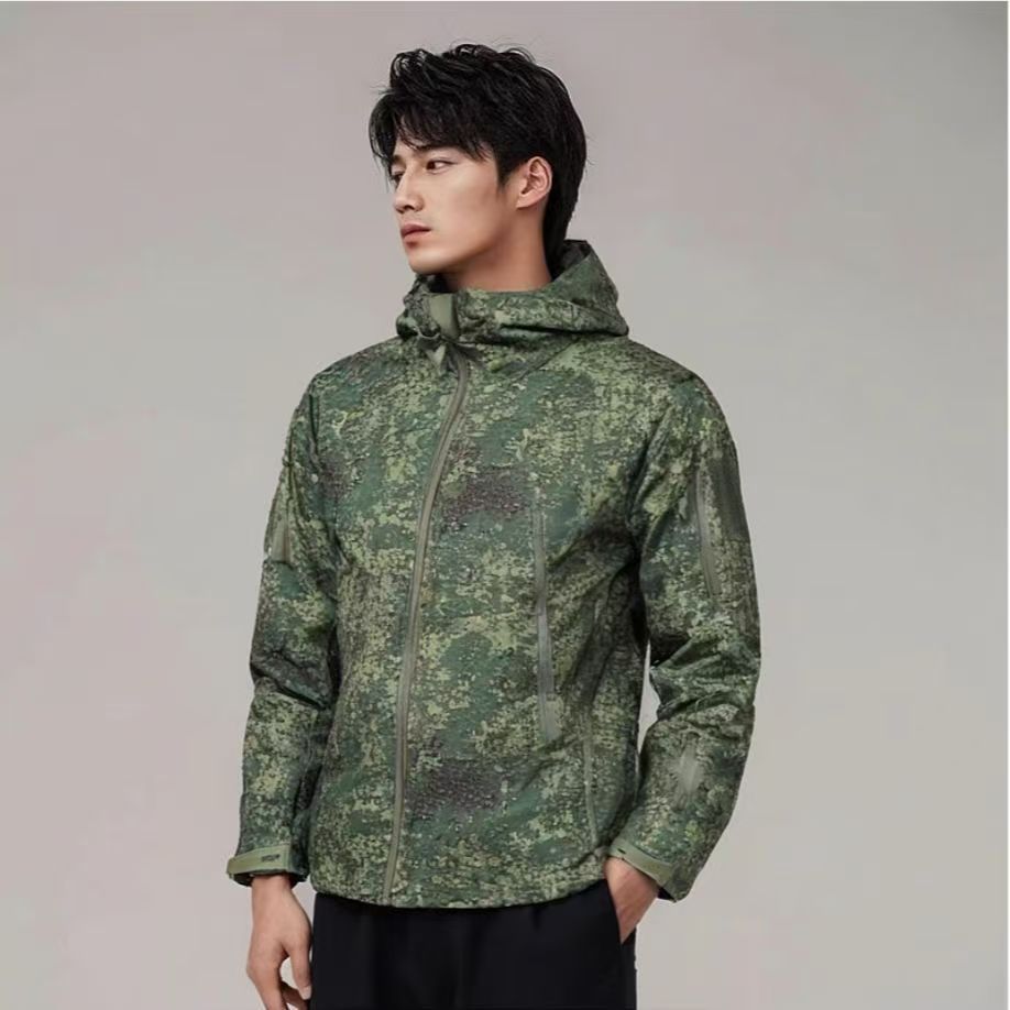 Windproof Jacket Softshell - 5XL 6XL Rus Kamuflaj Taktik Üniforma
