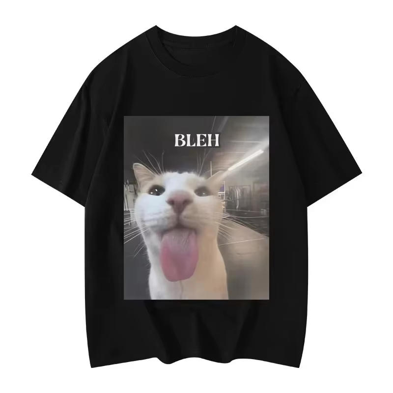 Winter Clothing Meme - Bleh Komik Kedi Meme Baskılı Tişörtler