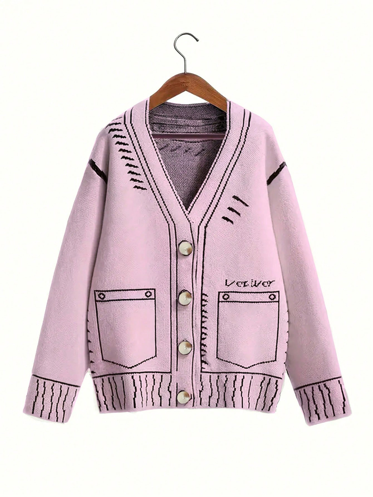 Winter Clothing Equipment - Artı Boyutu kadın Düğmeli Hırka Sonbahar