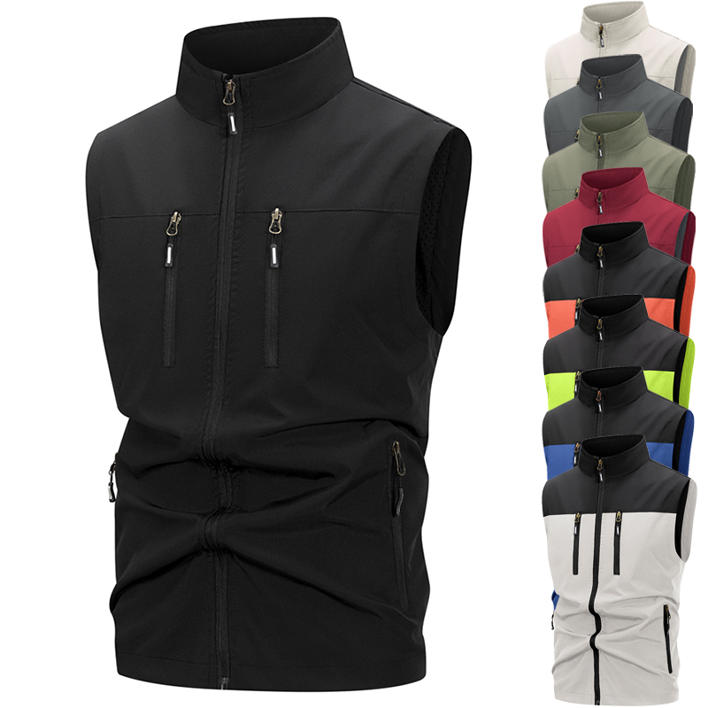 Windproof Jacket Softshell - Erkek Hafif Softshell Yelek Fermuarlı Cepler