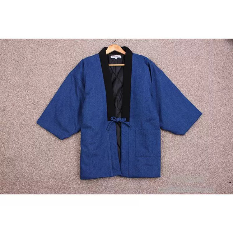 Traditional Winter Japanese Clothing - Erkek Kadın Denim Hanten Ceket Kış