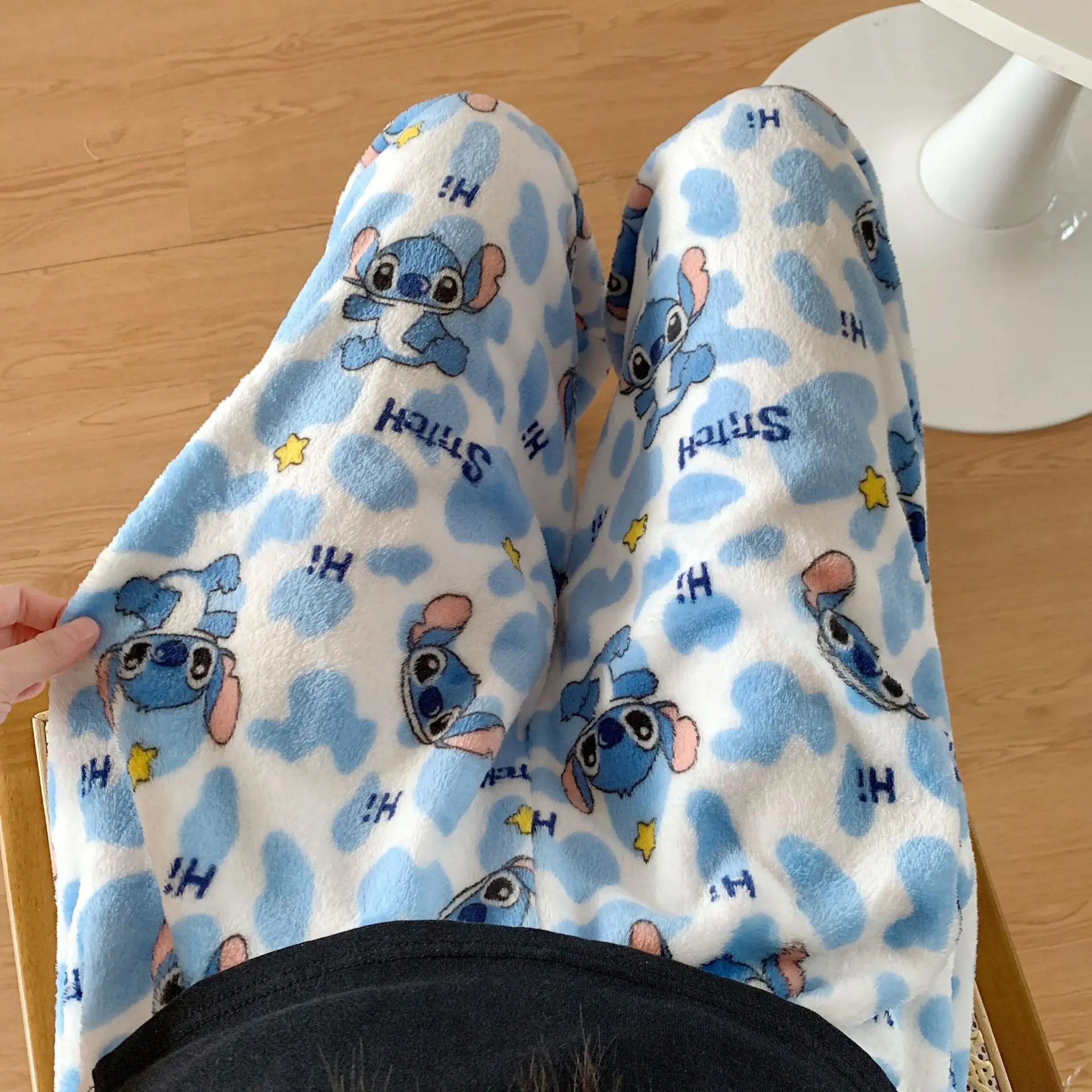 Winter Clothing Equipment - Çizgi Film Stitch Flanel Pijama Sonbahar