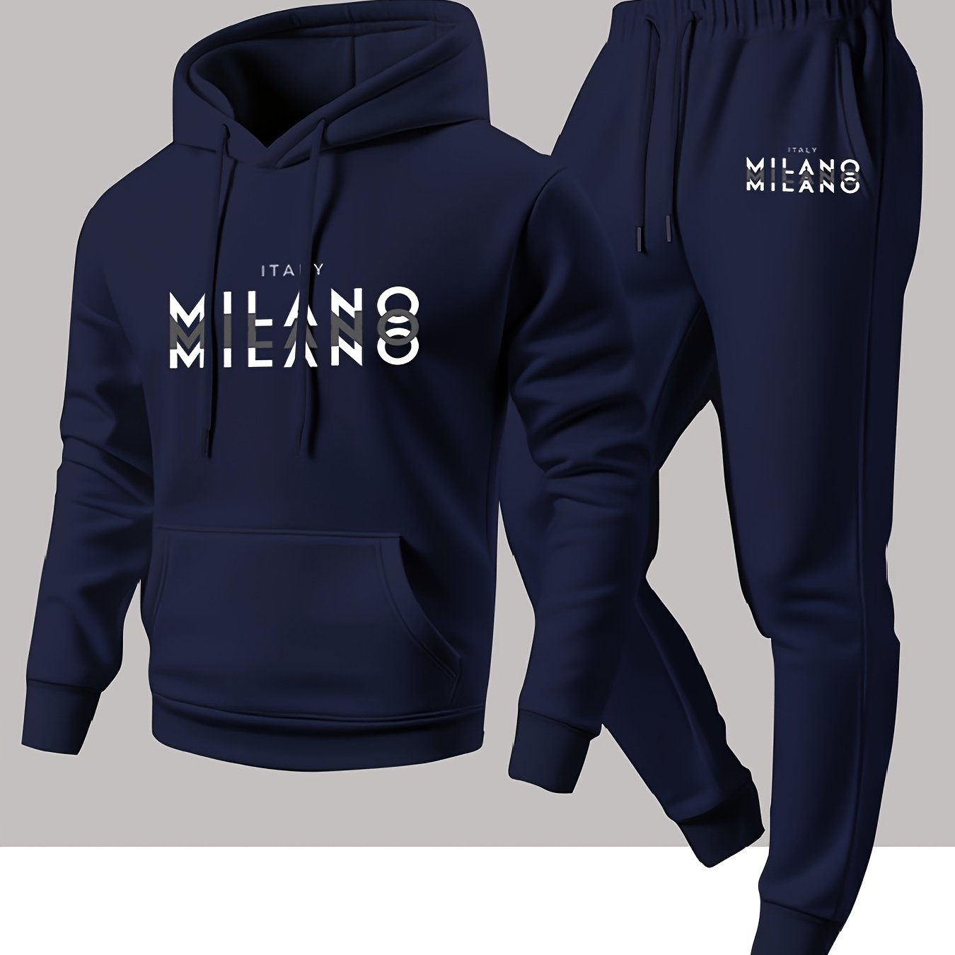 Winter Clothing Equipment - Trendy Erkek İtalyan Milan Harf Desenli