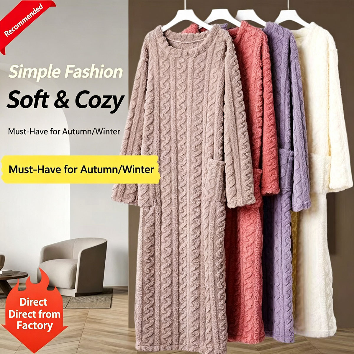 Kışlık Mercan Kadife Gecelik,  - Winter Clothing Equipment incelemesi ve fiyatı