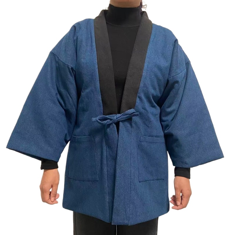 Erkek Kadın Denim Hanten Ceket - Traditional Winter Japanese Clothing incelemesi ve fiyatı